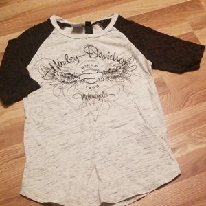 Harley Davidson lace sleeve top